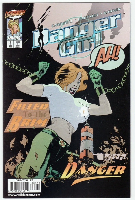 DANGER GIRL # 3 CLIFFHANGER / IMAGE COMICS VARIANT COMIC BOOK 1998