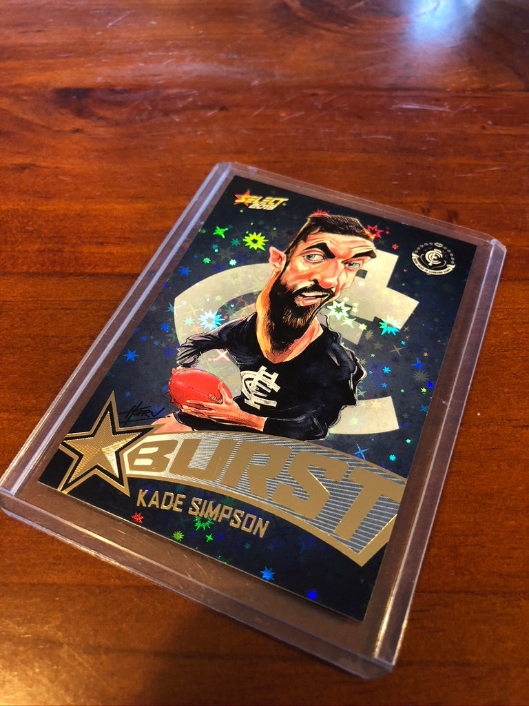 2019 AFL footy stars Kade Simpson Starburst Caricature SBTC12