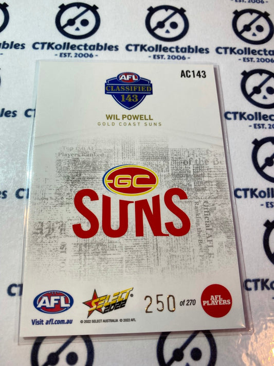 2022 AFL Footy Stars Classified #AC143 Wil Powell #250/270