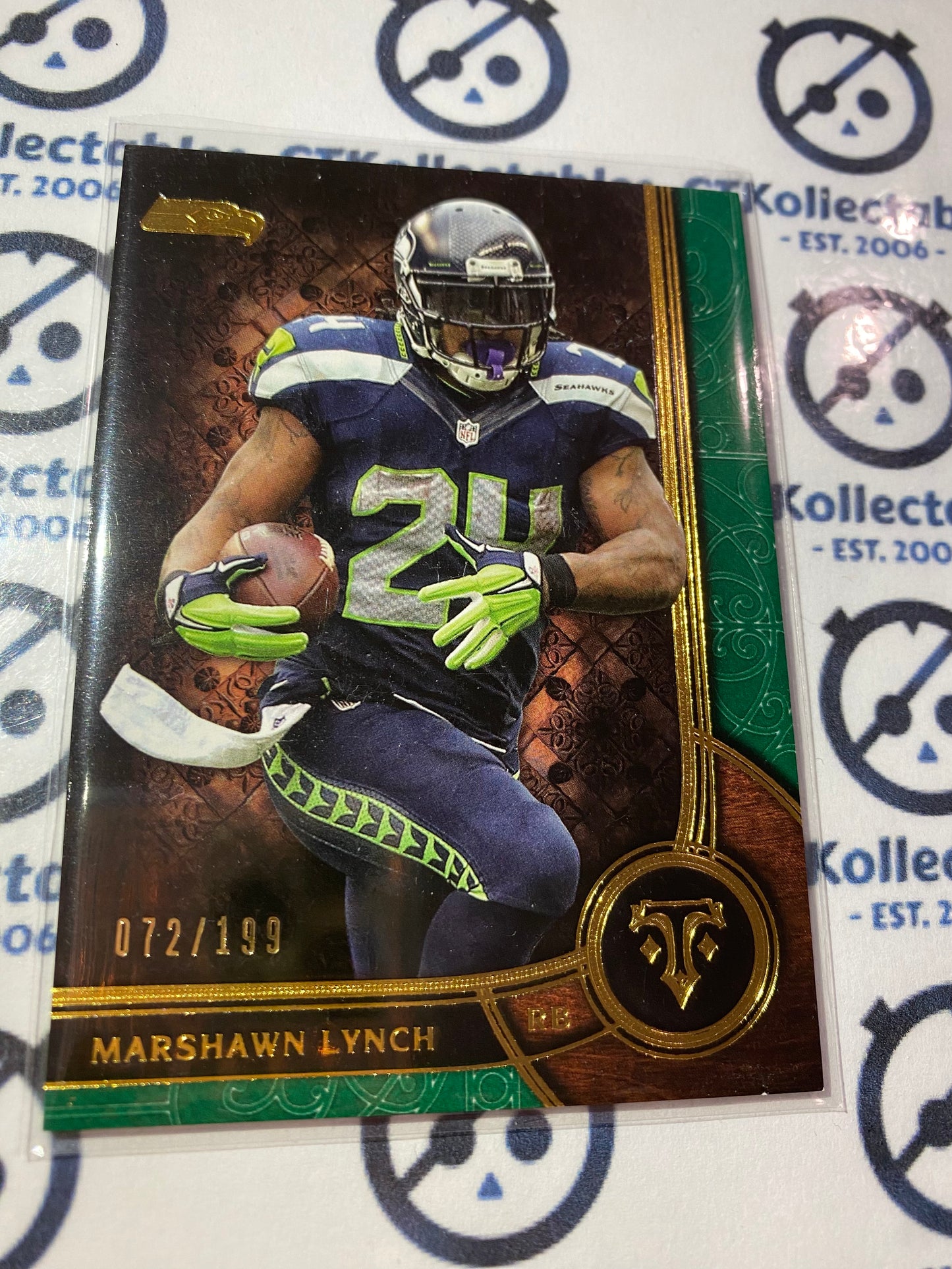 2015 NFL Topps Triple Threads Marshon Lynch Emerald #072/199 Seahawks