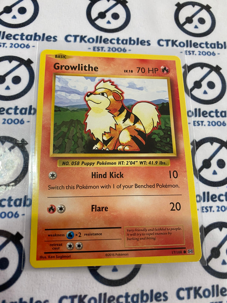 Growlithe #17/108 Base Pokémon Card XY EVOLUTIONS