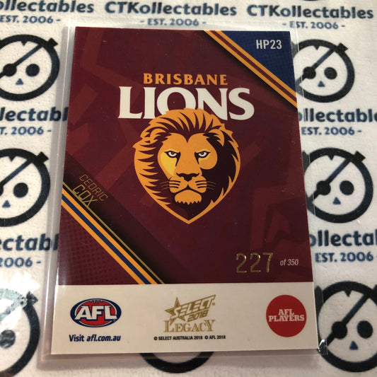 2018 AFL Select Legacy holographic Parallel Cedric Cox #227/350 #HP23