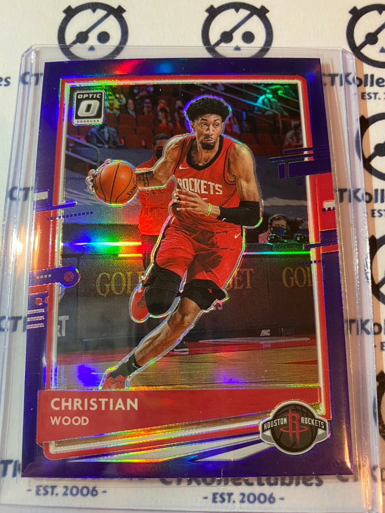 2020-21 NBA Optic Christian Wood Purple Shock Prizm #11 rockets