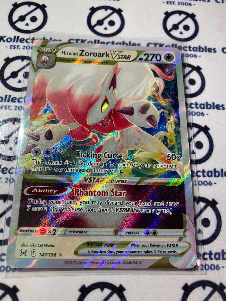 Hisuian Zoroark Vstar #147/196 2022 Sword & Shield Lost Origin Pokemon Card