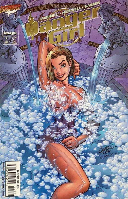 DANGER GIRL # 2 GOLD VARIANT CLIFFHANGER / IMAGE COMICS B COVER COMIC BOOK 1998
