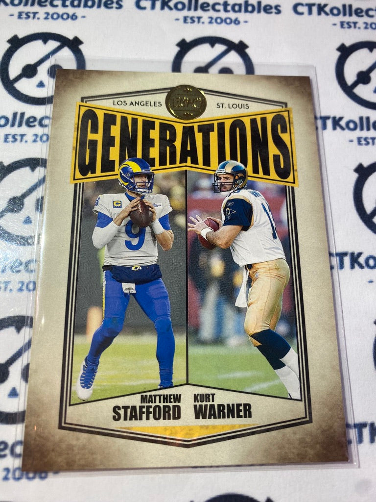 2022 NFL Panini Legacy Generations Base Matthew Stafford/Kurt Warner #104 Rams