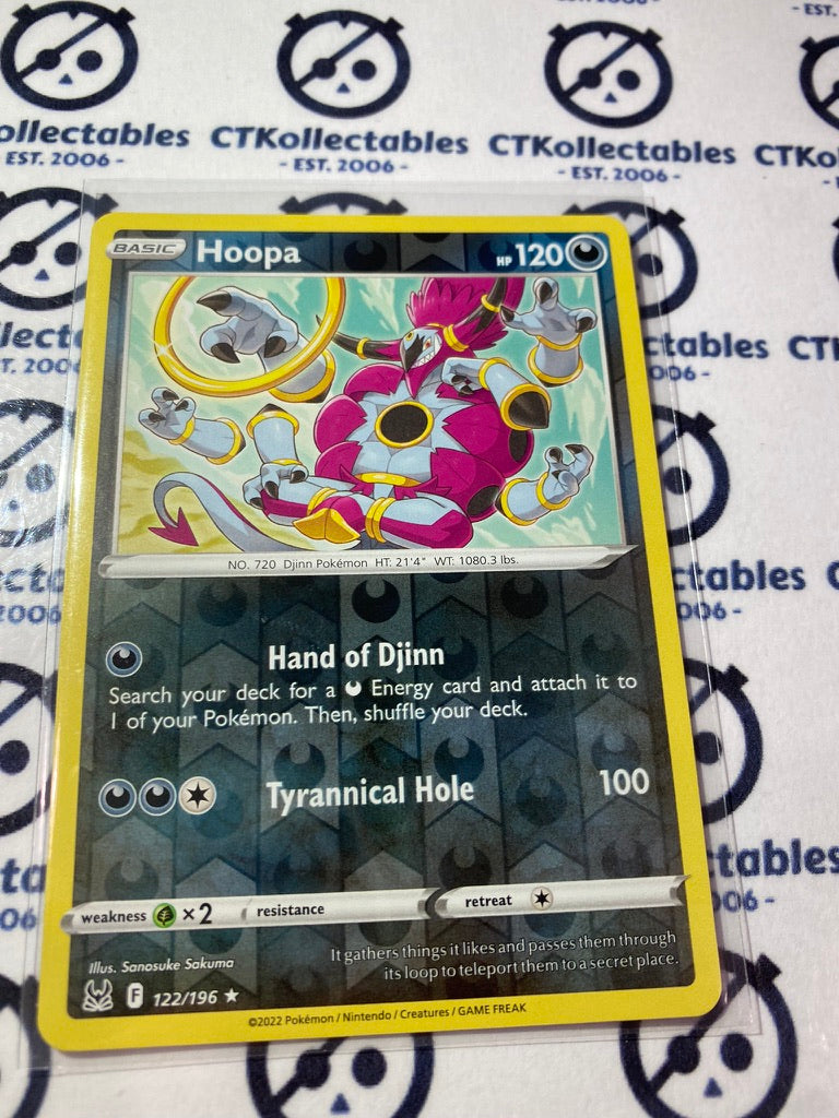 Hoopa Reverse Holo Rare #122/196 2022 Sword & Shield Lost Origin Pokemon Card