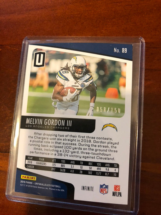 Melvin Gordon III #058/150 INFINITE 2019 NFL Unparalleled