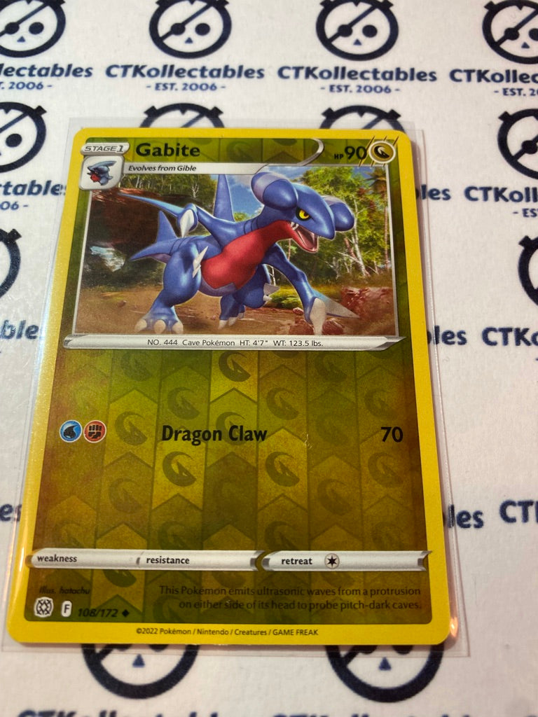 Gabite #108/172 Reverse Holo Pokémon Card Brilliant Stars