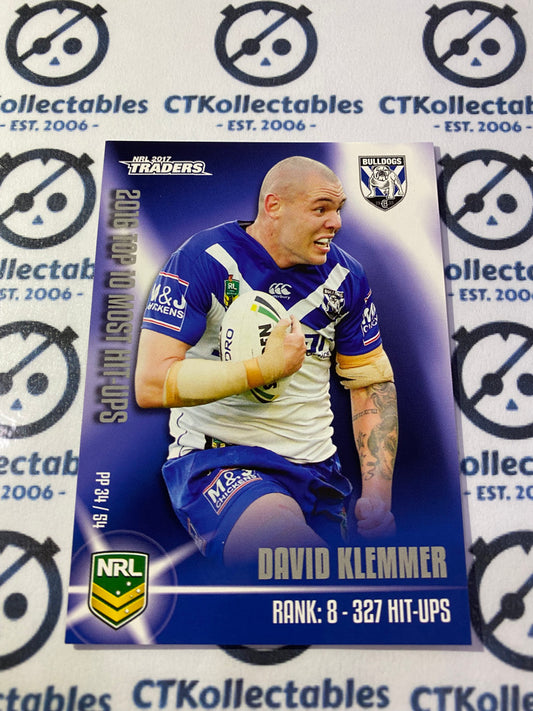 2017 NRL Traders Puzzle Piece David Klemmer PP34/54 Bulldogs