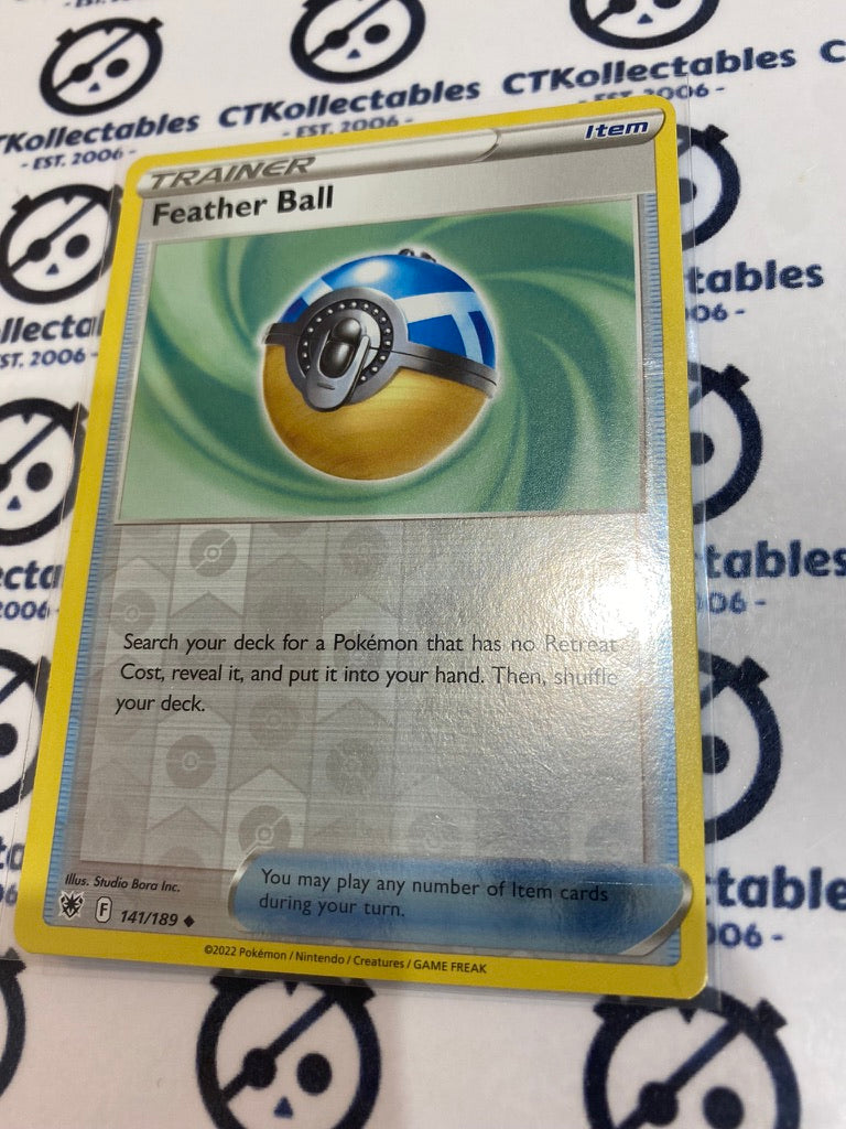 Feather Ball Reverse Holo #141/189 2022 Sword & Shield Astral Radiance Pokemon Card
