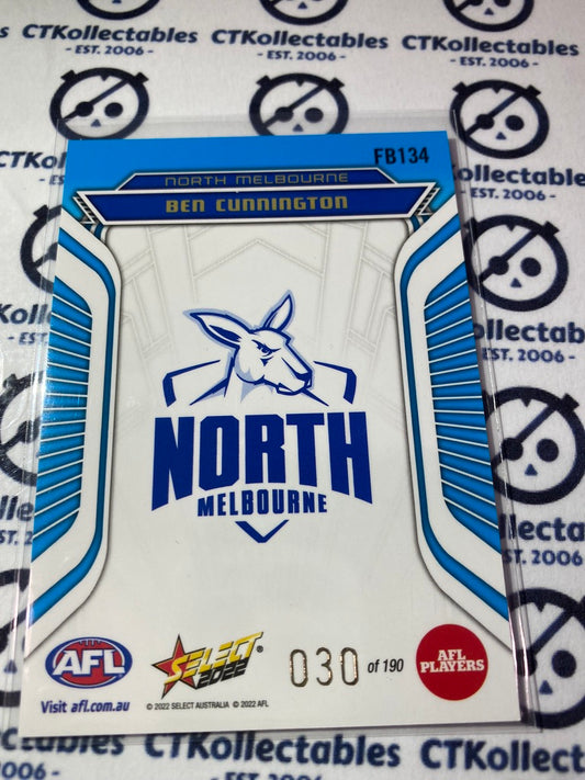 2022 AFL Footy Stars Fractured Blue #FB134 Ben Cunnington #030/190