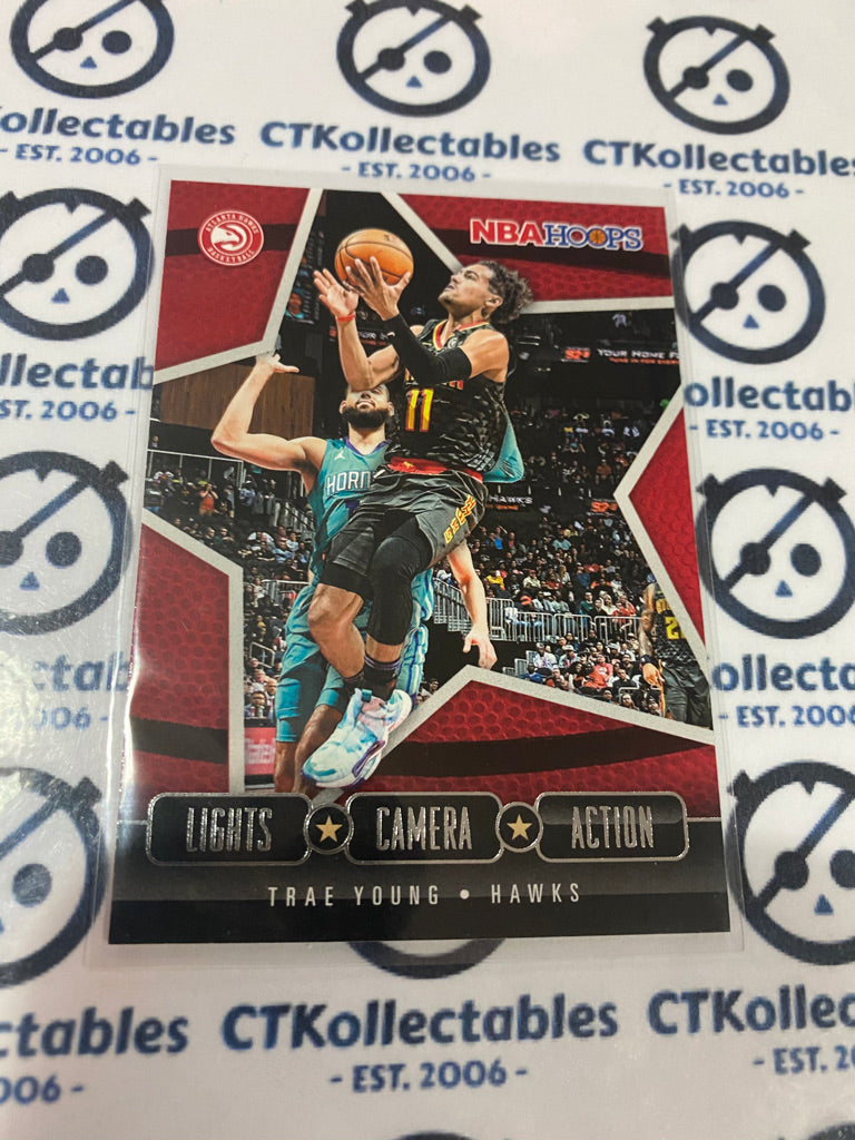 2020-21 NBA Hoops Trae Young Lights Camera Action #8 Hawks