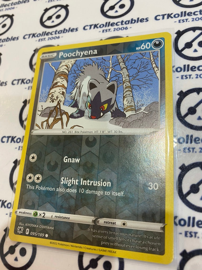 Poochyena Reverse Holo #095/189 2022 Sword & Shield Astral Radiance Pokemon Card