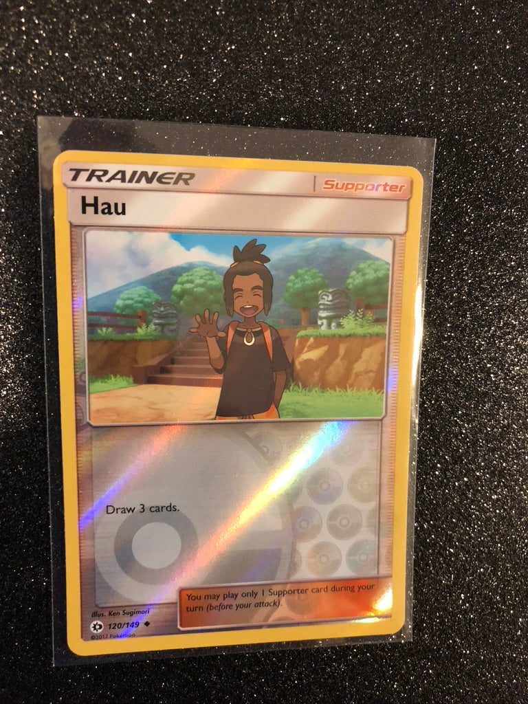 Hau Trainer Reverse Holo #120/149 Shining Legends Pokemon Card