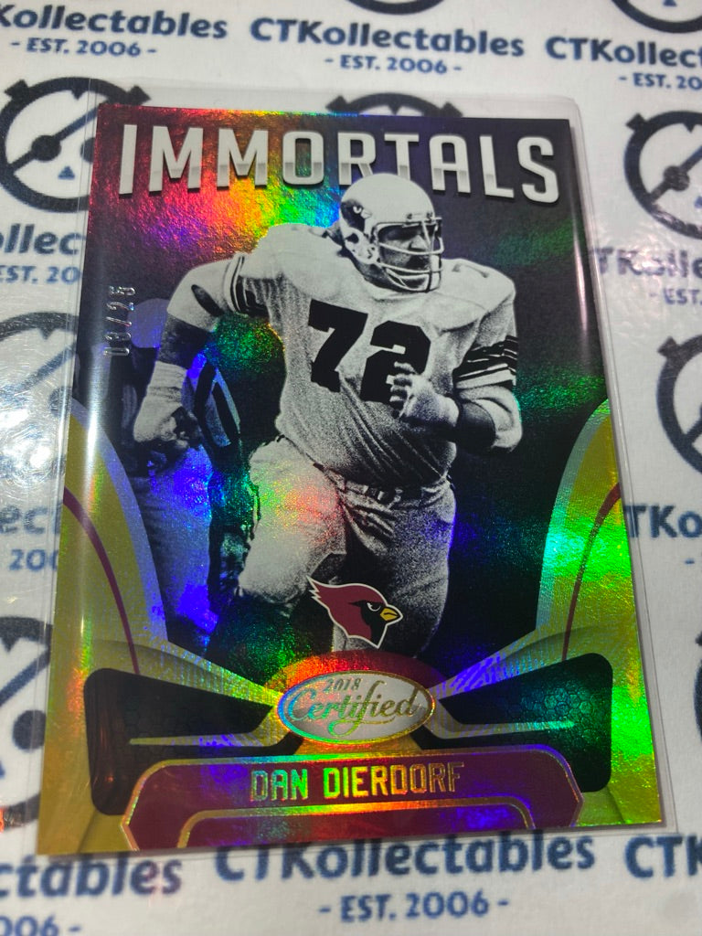 2018 NFL Certified Dan Dierdorf IMMORTALS #03/25 Cardinals