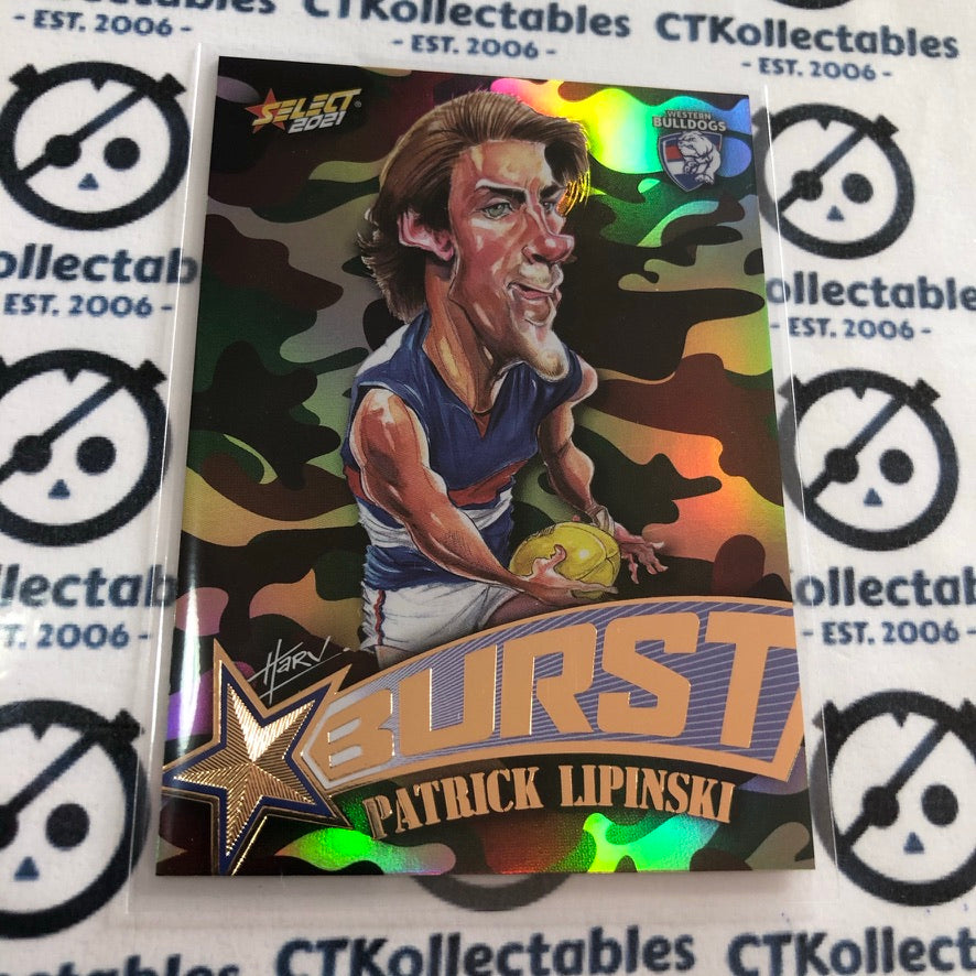 2021 AFL Footy Stars Camo Burst Patrick Lipinski #SBC72 Bulldogs