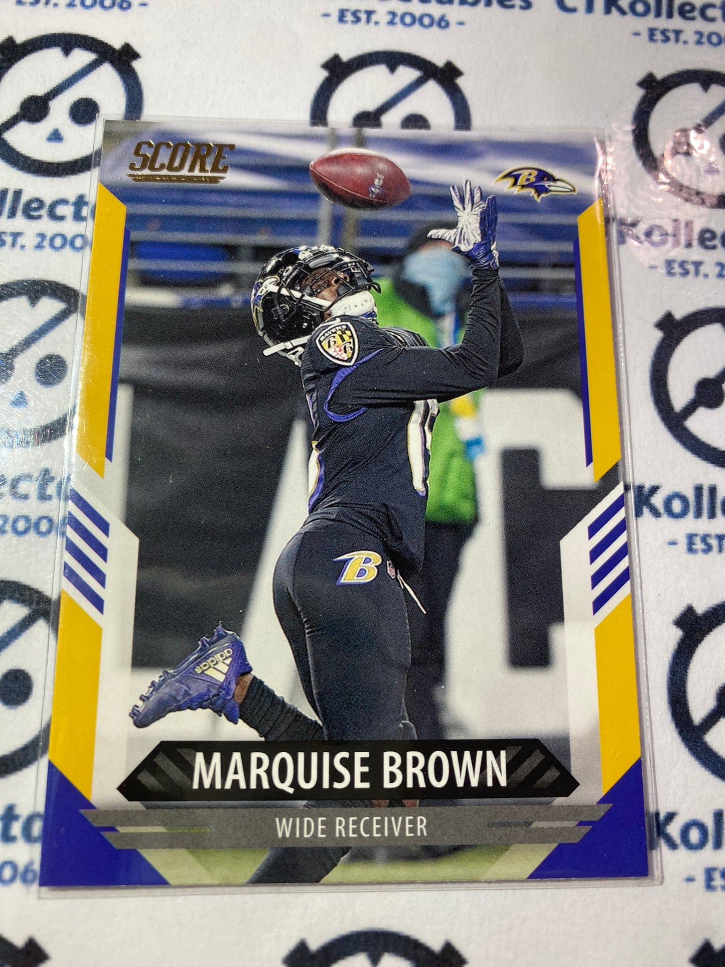 2021 NFL Score Gold Parallel Marquise Brown Base #89 Ravens