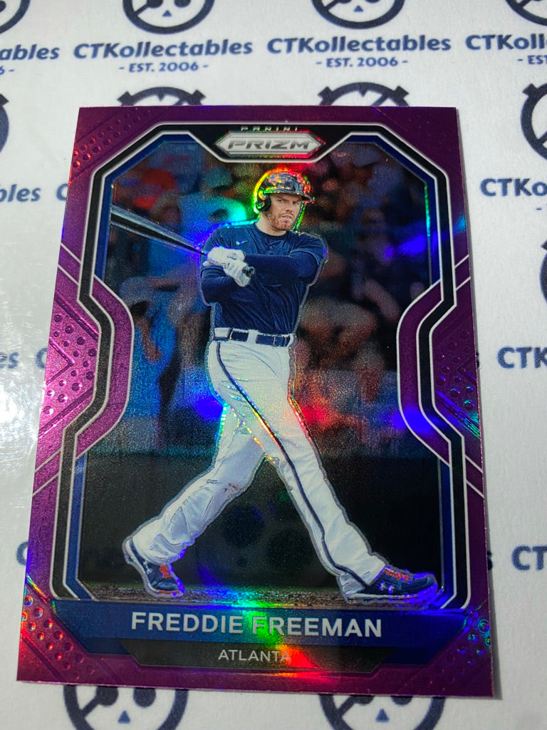 2021 Panini Prizm Baseball Freddie Freeman Purple Prizm #112 Atlanta