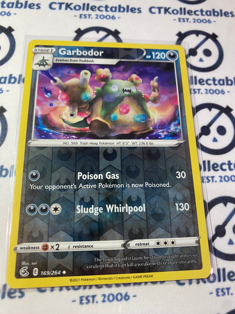 Garbodor Reverse Holo #169/264 2021 Sword & Shield Fusion Strike Pokemon Card