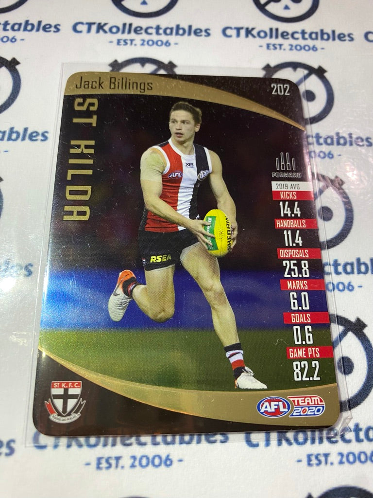 2020 AFL Teamcoach Gold #202 Jack Billings Saints