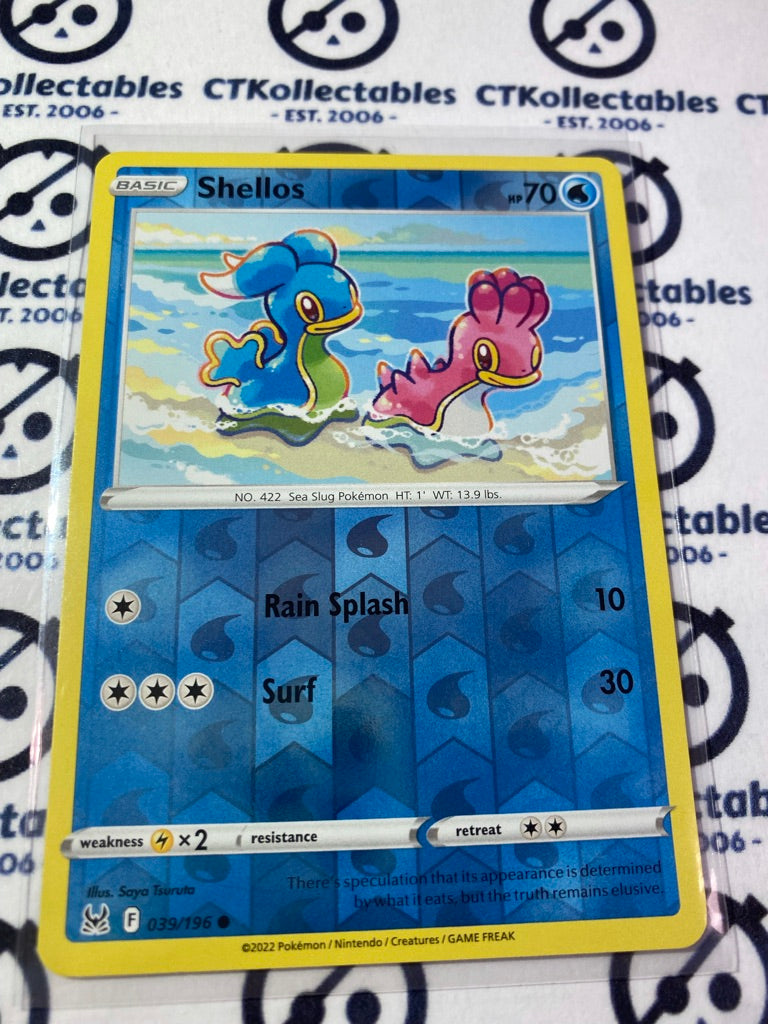 Shellos Reverse Holo #039/196 2022 Sword & Shield Lost Origin Pokemon Card