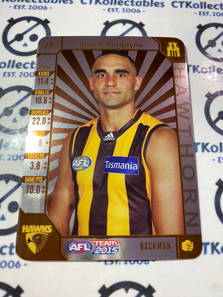 2015 AFL Teamcoach Silver #29 Shaun Burgoyne Hawks