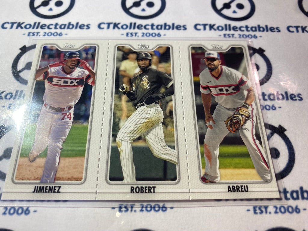 2022 Topps Opening Day Baseball Triple Play Abreu/Robert/Jimenez #TPC-9B White Sox