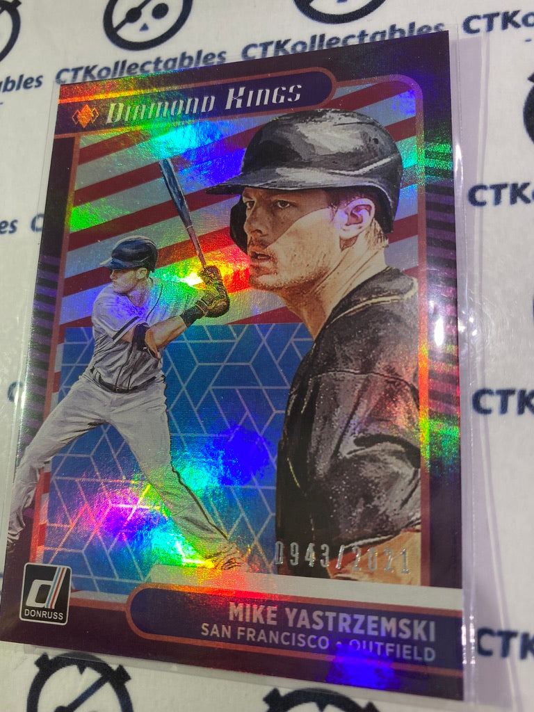 2021 Panini Donruss Baseball Mike Yastrzemski Diamond Kings Red/Silver #0943/2021