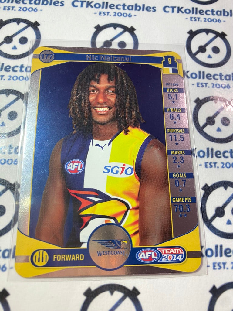2014 AFL Teamcoach Silver Parallel #177 Nic Naitanui Eagles