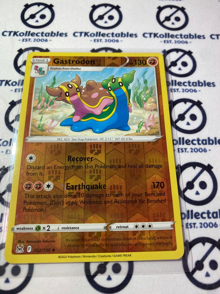 Gastrodon Reverse Holo #102/196 2022 Sword & Shield Lost Origin Pokemon Card