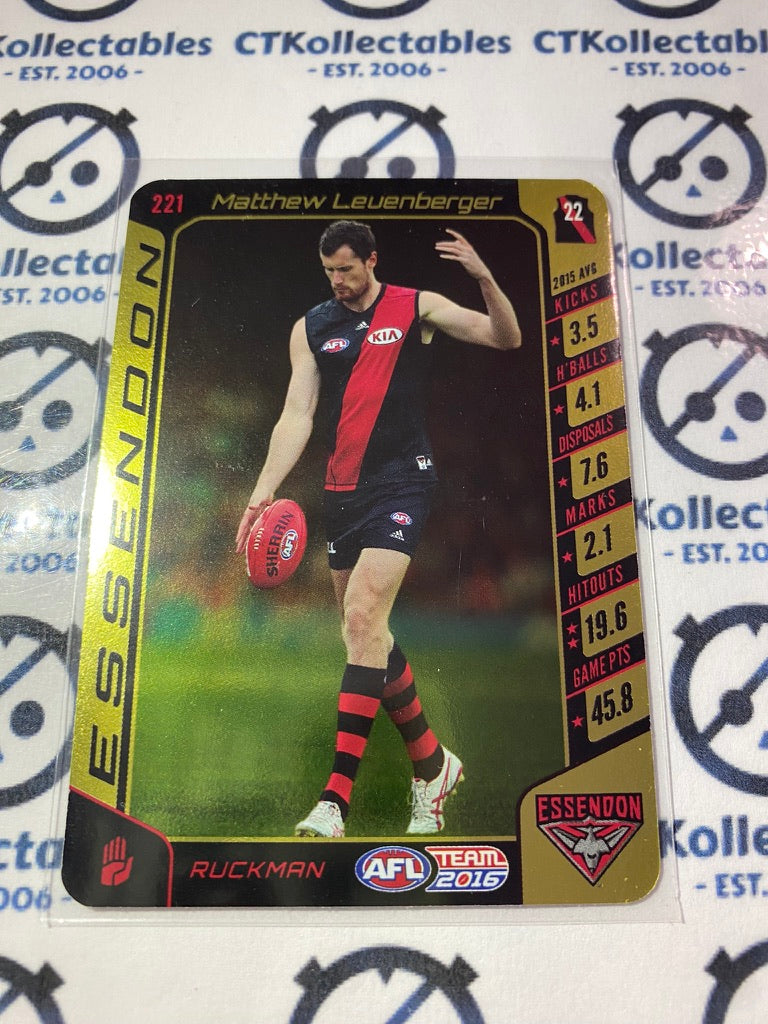 2016 AFL Teamcoach gold #221 Matthew Leuenberger Essendon