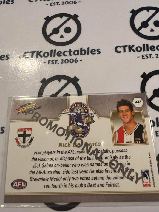 2006 AFL Supreme Nick Dal Santo All Australian #AA7 Promo Card Saints