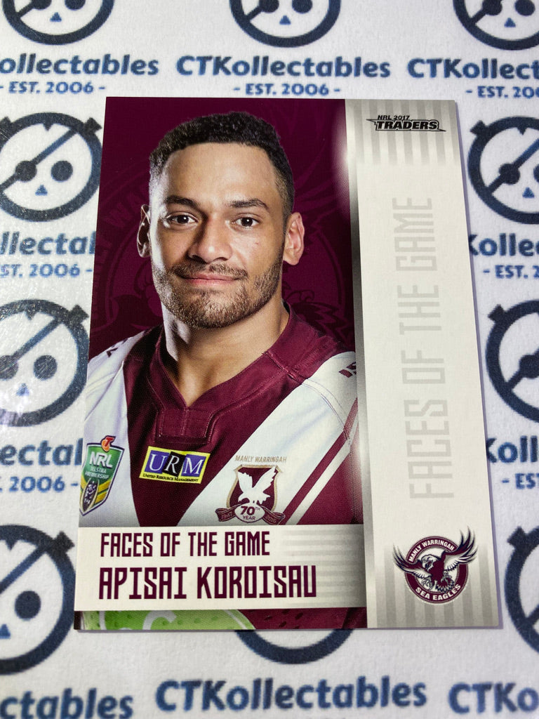 2017 NRL Traders Face Of The Game Apisai Koroisau F17/48 Manly