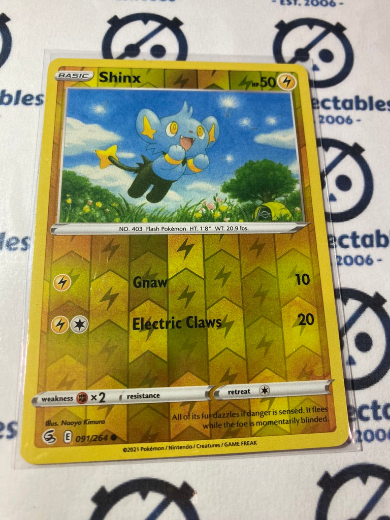 Shinx Reverse Holo #091/264 2021 Sword & Shield Fusion Strike Pokemon Card