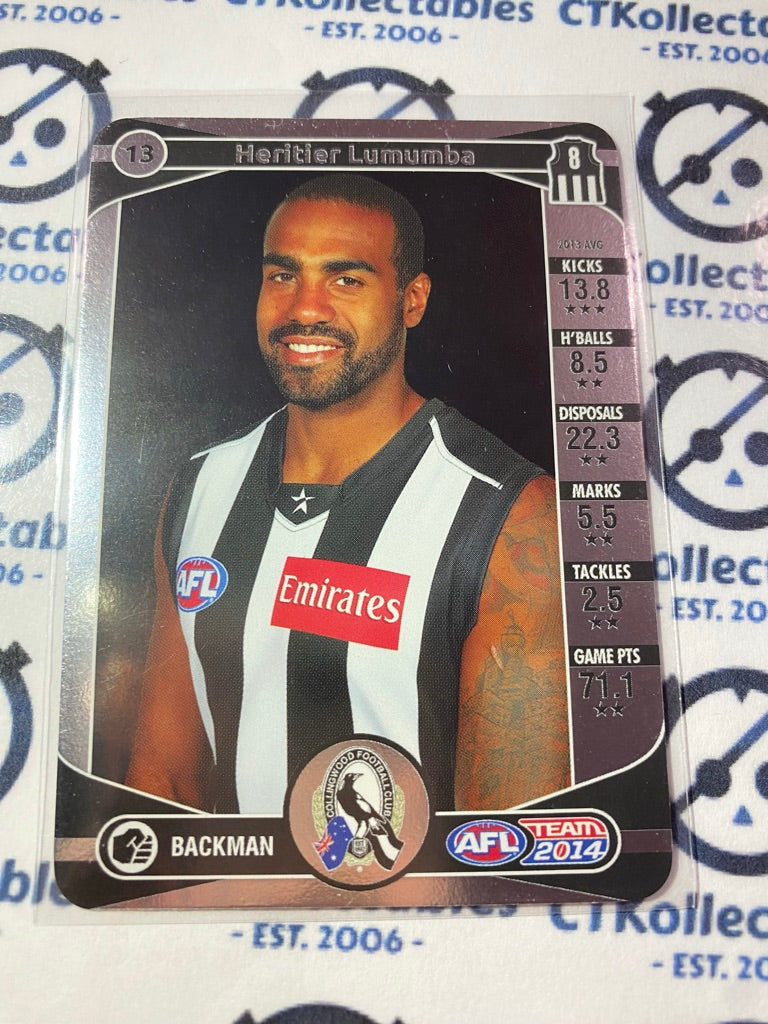 2014 AFL Teamcoach Silver Parallel #13 Hertier Lumumba Magpies