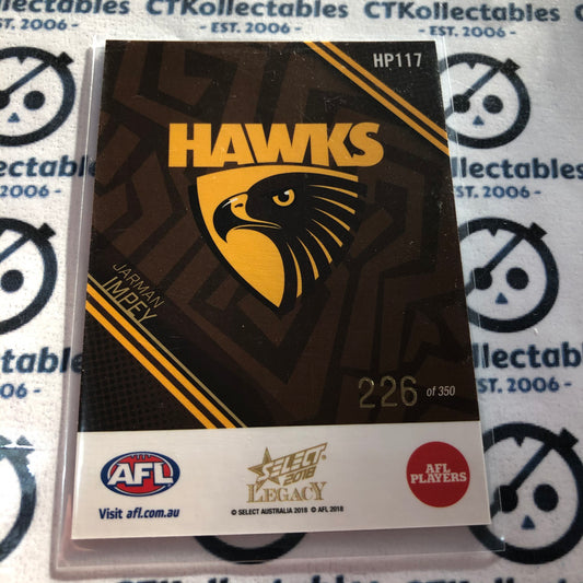 2018 AFL Select Legacy holographic Parallel Jarman Impey #226/350 #HP117