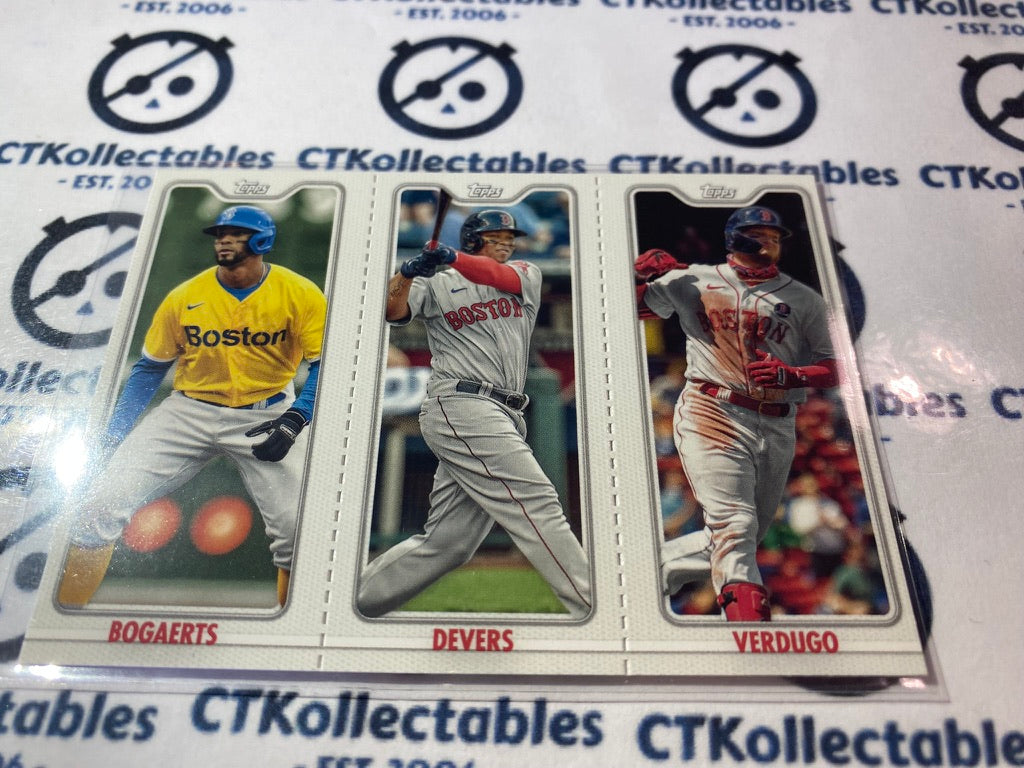 2022 Topps Opening Day Baseball Triple Play Verdugo/Devera/Bogaerts #TPC-7B Red Sox
