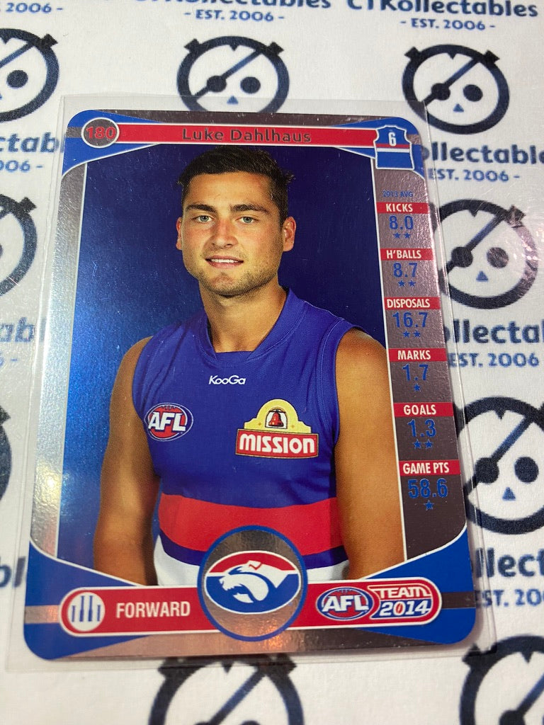 2014 AFL Teamcoach Silver Parallel #180 Luke Dahlhaus Bulldogs