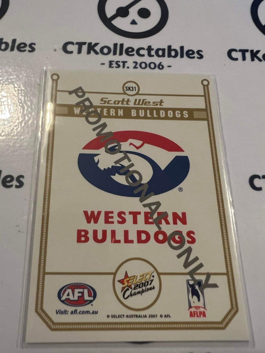 2007 AFL Champions Scott West Sketch Card #SK31 Promo card