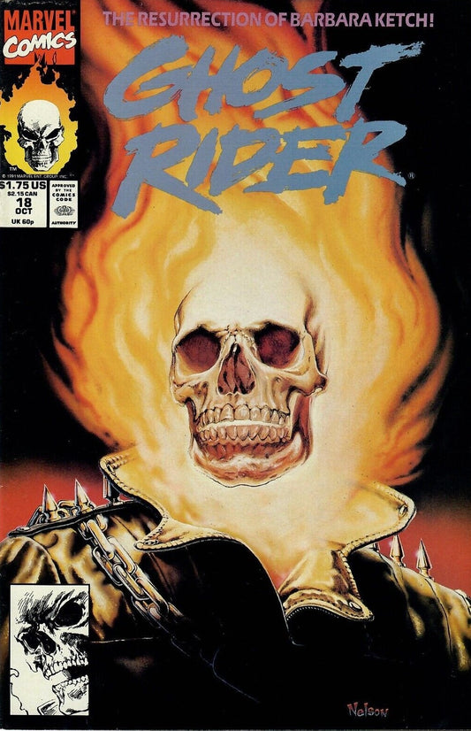 GHOST RIDER # 18 MARVEL COMIC BOOK 1991