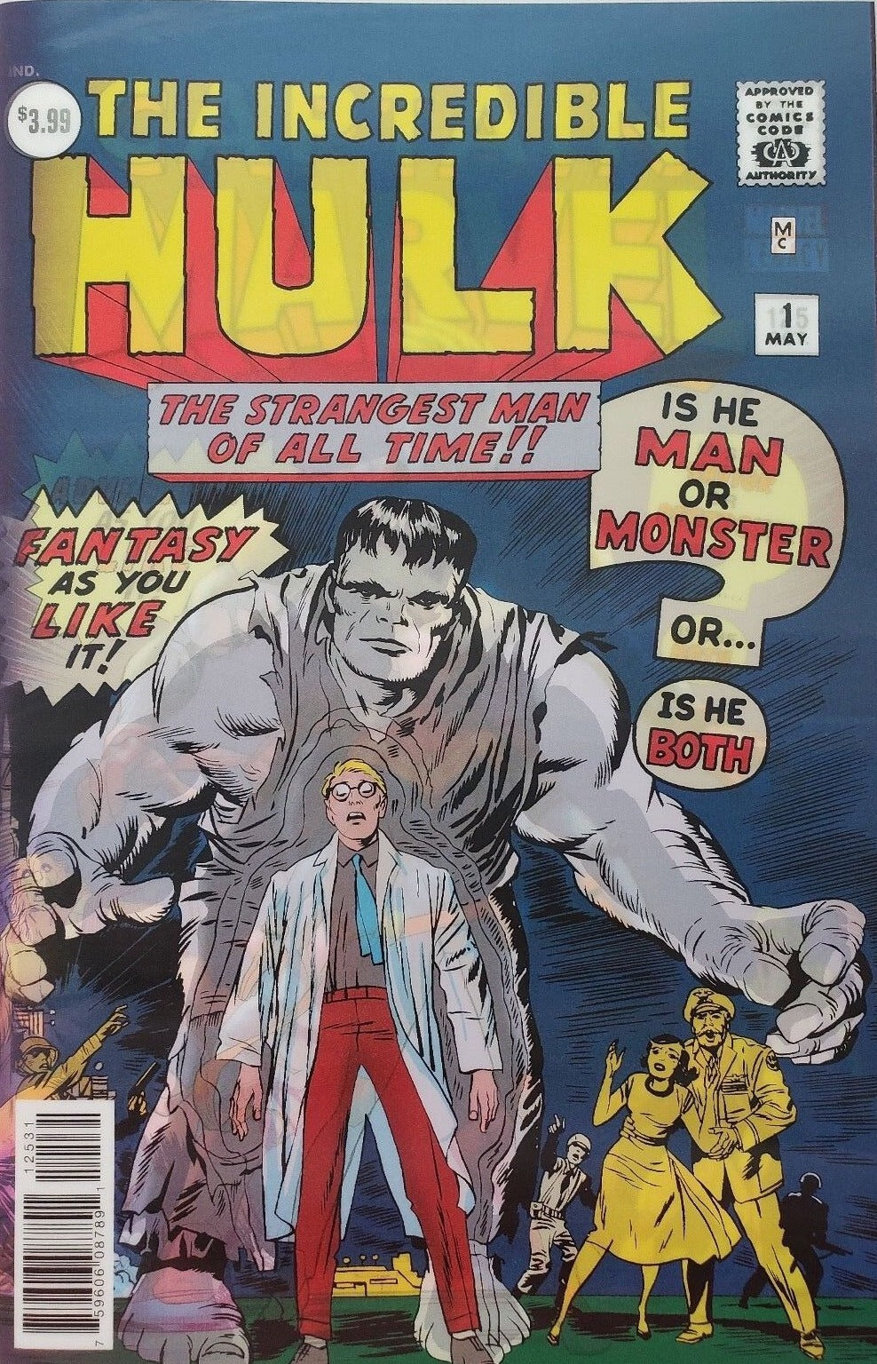 CAPTAIN MARVEL # 125 VARIANT 3D LENTICULAR COVER HOMAGE THE INCREDIBLE HULK MARVEL COMIC BOOK 2017