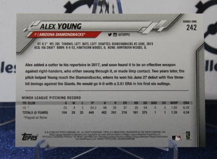 2020 TOPPS BASEBALL ALEX YOUNG # 242 ROOKIE ARIZONA DIAMONDBACKS