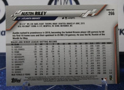 2020 TOPPS BASEBALL AUSTIN RILEY # 266 FUTURE STARS ATLANTA BRAVES