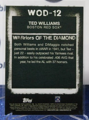 2020 TOPPS TED WILLIAMS # WOD-12 BOSTON RED SOX BASEBALL