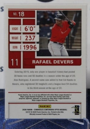 2020 PANINI CHRONICLES SEASON TICKET RAFAEL DEVERS # 18 BOSTON RED SOX BASEBALL