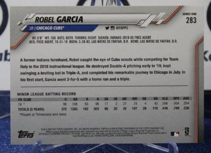 2020 TOPPS ROBEL GARCIA # 283 ROOKIE CHICAGO CUBS BASEBALL