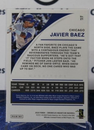 2020 PANINI MAGNITUDE JAVIER BAEZ # 21 CHICAGO CUBS BASEBALL
