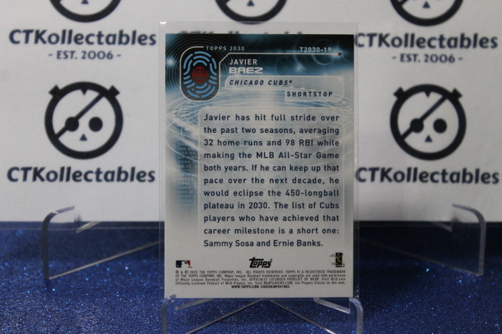 2020 TOPPS 2030 JAVIER BAEZ # T2030-19 CHICAGO CUBS BASEBALL