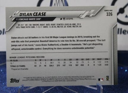 2020 TOPPS DYLAN CEASE # 326 ROOKIE CHICAGO WHITE SOX BASEBALL